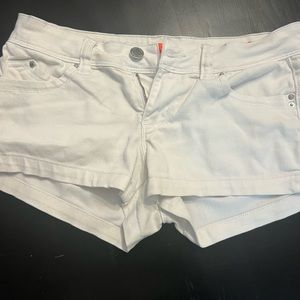 White jean short shorts